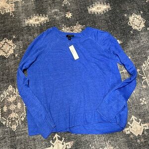 100% linen jcrew blue sweater